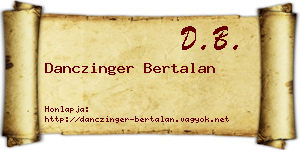 Danczinger Bertalan névjegykártya